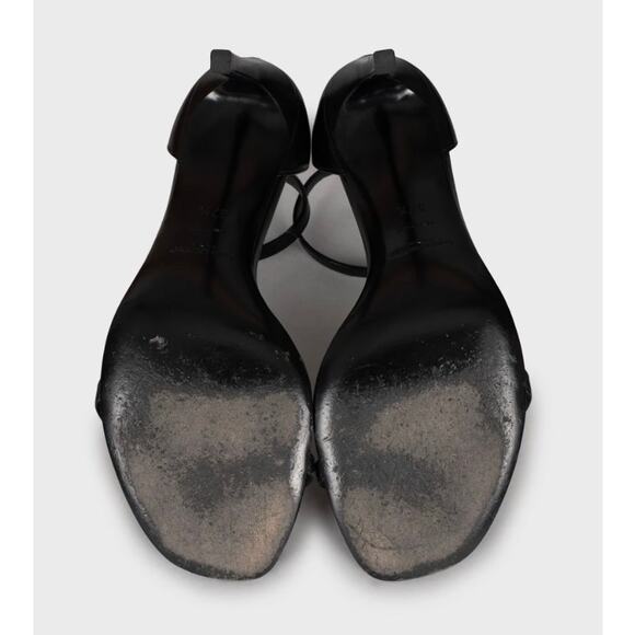 Saint Laurent Black Leather Stiletto Heels Size 37.5 - Picture 5 of 5